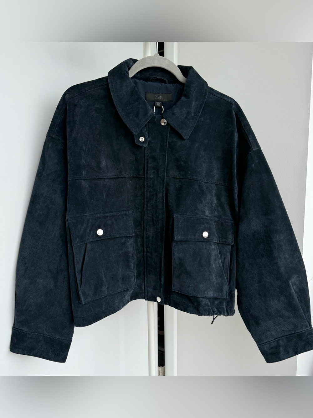 Suede Black Crop Jacket - Women's Black Suede Coat